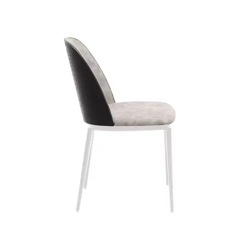 LeisureMod Tule Modern Dining Chair Set of 2 with PU Leather, Velvet, or Suede Seat and White Steel Frame  Kitchen, Dining Room, Home, Cafe, Seating