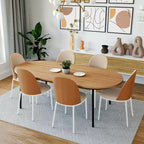 LeisureMod Tule Modern Dining Chair Set of 2 with PU Leather, Velvet, or Suede Seat and White Steel Frame  Kitchen, Dining Room, Home, Cafe, Seating