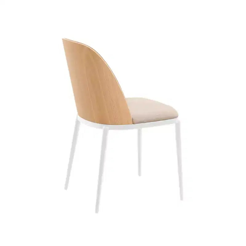 LeisureMod Tule Modern Dining Chair Set of 2 with PU Leather, Velvet, or Suede Seat and White Steel Frame  Kitchen, Dining Room, Home, Cafe, Seating