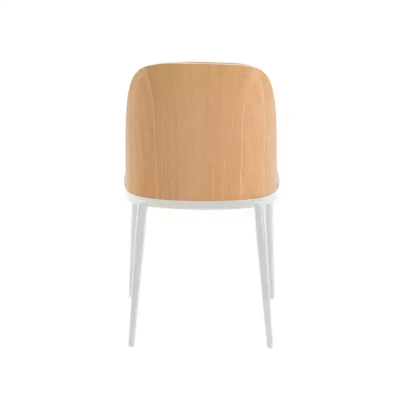 LeisureMod Tule Modern Dining Chair Set of 2 with PU Leather, Velvet, or Suede Seat and White Steel Frame  Kitchen, Dining Room, Home, Cafe, Seating