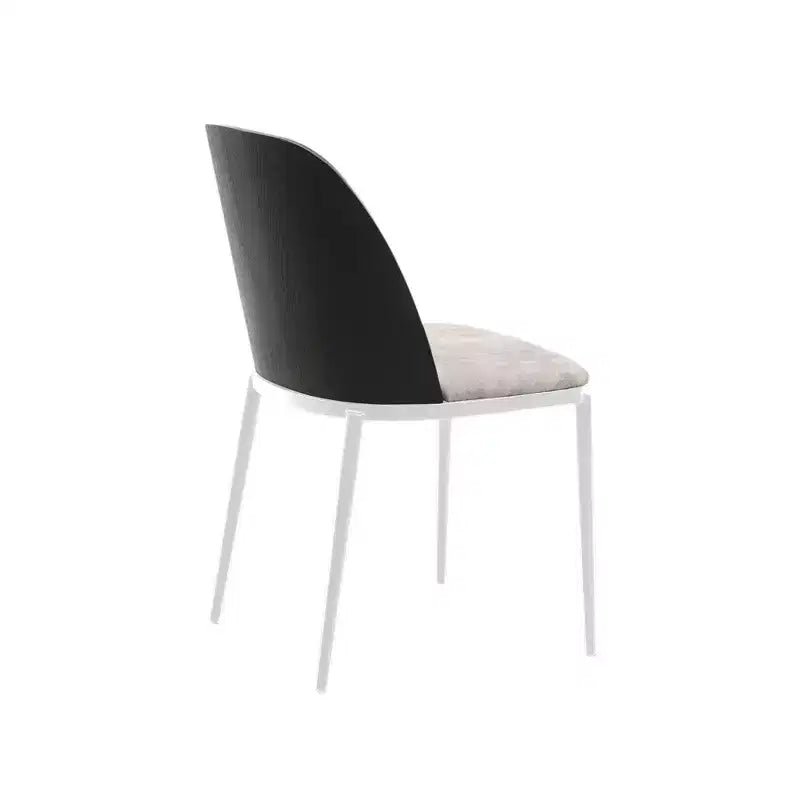 LeisureMod Tule Modern Dining Chair Set of 2 with PU Leather, Velvet, or Suede Seat and White Steel Frame  Kitchen, Dining Room, Home, Cafe, Seating