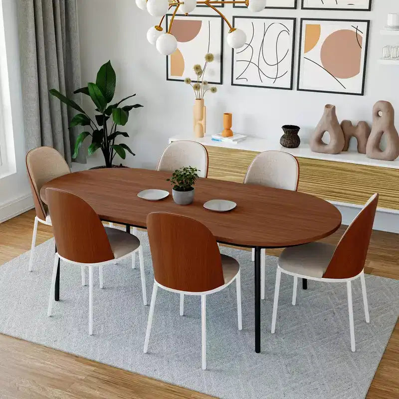 LeisureMod Tule Modern Dining Chair Set of 2 with PU Leather, Velvet, or Suede Seat and White Steel Frame  Kitchen, Dining Room, Home, Cafe, Seating
