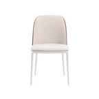 LeisureMod Tule Modern Dining Chair Set of 2 with PU Leather, Velvet, or Suede Seat and White Steel Frame  Kitchen, Dining Room, Home, Cafe, Seating