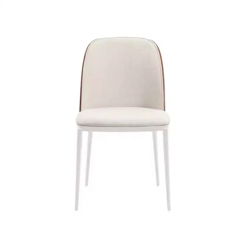 LeisureMod Tule Modern Dining Chair Set of 2 with PU Leather, Velvet, or Suede Seat and White Steel Frame  Kitchen, Dining Room, Home, Cafe, Seating