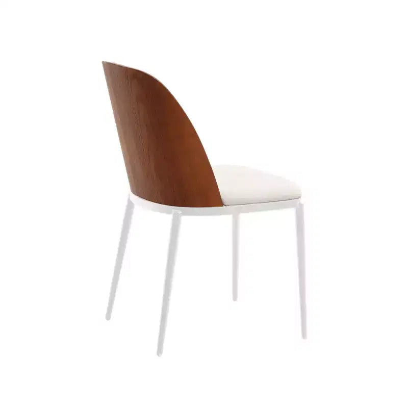 LeisureMod Tule Modern Dining Chair Set of 2 with PU Leather, Velvet, or Suede Seat and White Steel Frame  Kitchen, Dining Room, Home, Cafe, Seating