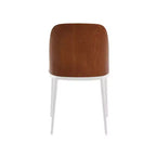 LeisureMod Tule Modern Dining Chair Set of 2 with PU Leather, Velvet, or Suede Seat and White Steel Frame  Kitchen, Dining Room, Home, Cafe, Seating