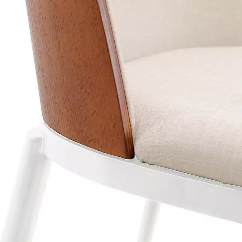 LeisureMod Tule Modern Dining Chair Set of 2 with PU Leather, Velvet, or Suede Seat and White Steel Frame  Kitchen, Dining Room, Home, Cafe, Seating