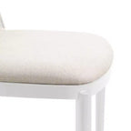 LeisureMod Tule Modern Dining Chair Set of 2 with PU Leather, Velvet, or Suede Seat and White Steel Frame  Kitchen, Dining Room, Home, Cafe, Seating