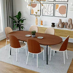 LeisureMod Tule Modern Dining Chair Set of 2 with PU Leather, Velvet, or Suede Seat and White Steel Frame  Kitchen, Dining Room, Home, Cafe, Seating