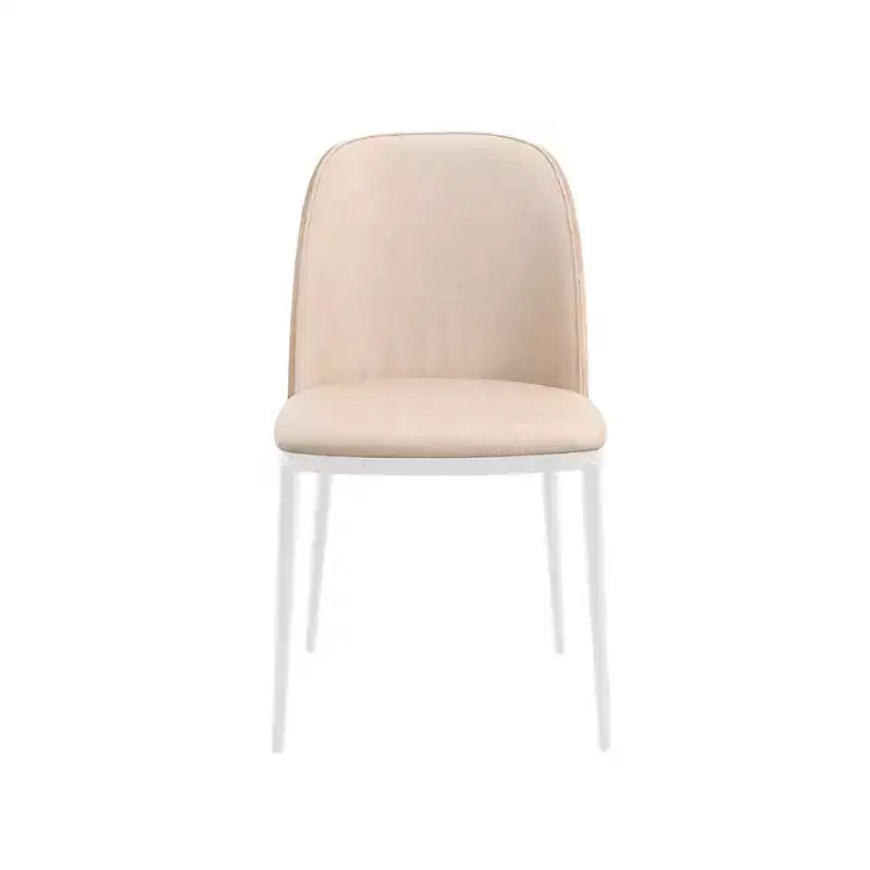 LeisureMod Tule Modern Dining Chair Set of 2 with PU Leather, Velvet, or Suede Seat and White Steel Frame  Kitchen, Dining Room, Home, Cafe, Seating