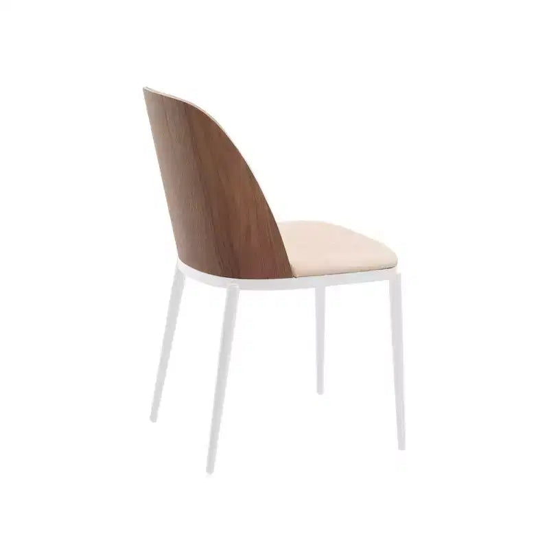 LeisureMod Tule Modern Dining Chair Set of 2 with PU Leather, Velvet, or Suede Seat and White Steel Frame  Kitchen, Dining Room, Home, Cafe, Seating
