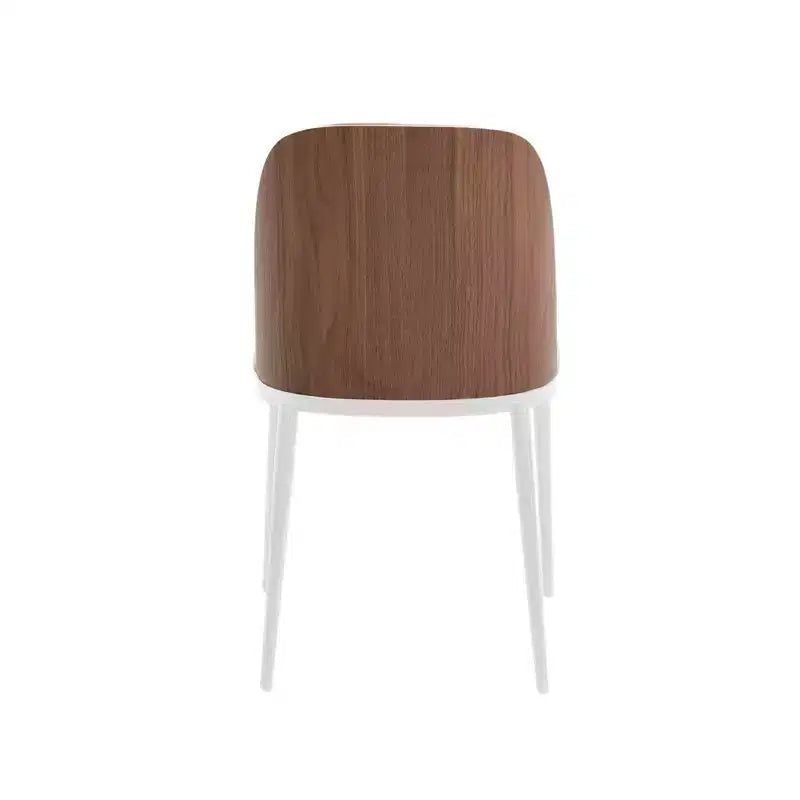 LeisureMod Tule Modern Dining Chair Set of 2 with PU Leather, Velvet, or Suede Seat and White Steel Frame  Kitchen, Dining Room, Home, Cafe, Seating