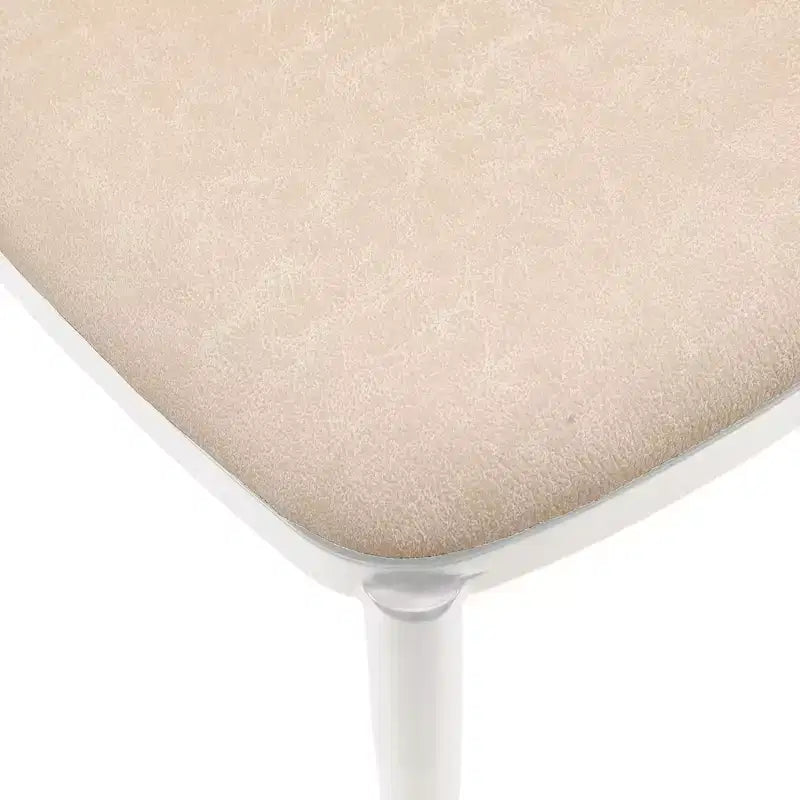 LeisureMod Tule Modern Dining Chair Set of 2 with PU Leather, Velvet, or Suede Seat and White Steel Frame  Kitchen, Dining Room, Home, Cafe, Seating