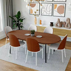 LeisureMod Tule Modern Dining Chair Set of 2 with PU Leather, Velvet, or Suede Seat and White Steel Frame  Kitchen, Dining Room, Home, Cafe, Seating