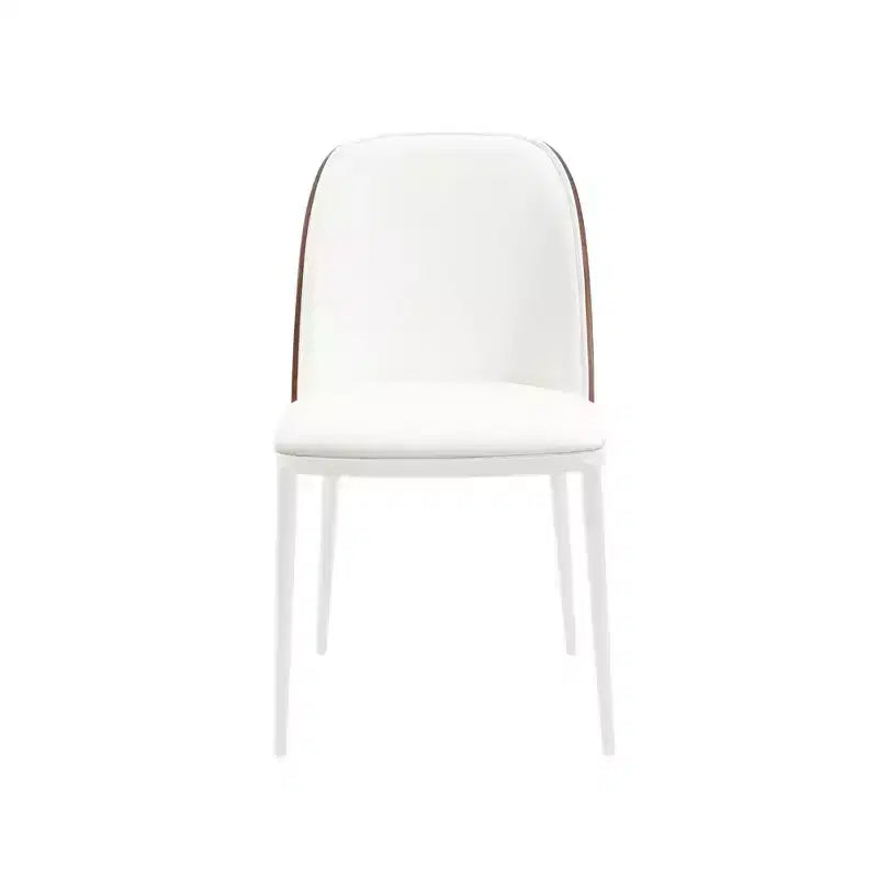 LeisureMod Tule Modern Dining Chair Set of 2 with PU Leather, Velvet, or Suede Seat and White Steel Frame  Kitchen, Dining Room, Home, Cafe, Seating