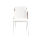 LeisureMod Tule Modern Dining Chair Set of 2 with PU Leather, Velvet, or Suede Seat and White Steel Frame  Kitchen, Dining Room, Home, Cafe, Seating