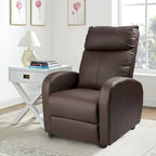 Poltrona reclinabile push-back in pelle PU con poggiapiedi regolabile, portata 113 kg, 70 cm L x 98 cm H