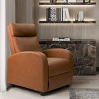 Poltrona reclinabile push-back in pelle PU con poggiapiedi regolabile, portata 113 kg, 70 cm L x 98 cm H