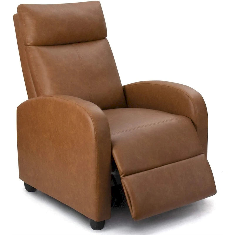 Poltrona reclinabile push-back in pelle PU con poggiapiedi regolabile, portata 113 kg, 70 cm L x 98 cm H