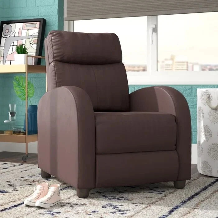 Poltrona reclinabile push-back in pelle PU con poggiapiedi regolabile, portata 113 kg, 70 cm L x 98 cm H