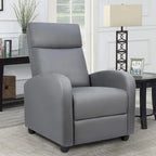 Poltrona reclinabile push-back in pelle PU con poggiapiedi regolabile, portata 113 kg, 70 cm L x 98 cm H
