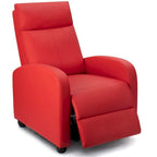 Poltrona reclinabile push-back in pelle PU con poggiapiedi regolabile, portata 113 kg, 70 cm L x 98 cm H