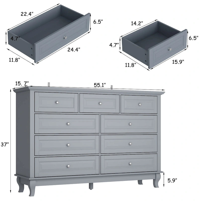 Cassettiera 55.1W a 9 cassetti: Cassettiera dal design spazioso ed elegante laccata