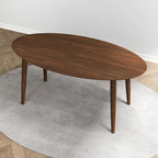 Tavolo da pranzo ovale Kailey Mid Century in legno massello marrone da 170 cm - 170 cm