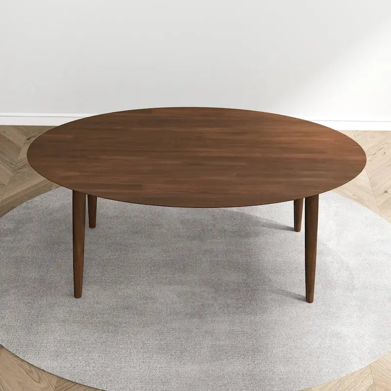 Tavolo da pranzo ovale Kailey Mid Century in legno massello marrone da 170 cm - 170 cm