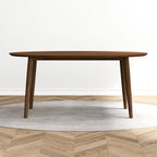 Tavolo da pranzo ovale Kailey Mid Century in legno massello marrone da 170 cm - 170 cm
