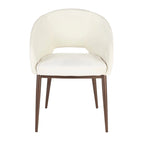 Sedia da pranzo a barile con rivestimento in velluto e gambe in metallo color rame, 113 kg, 3 colori