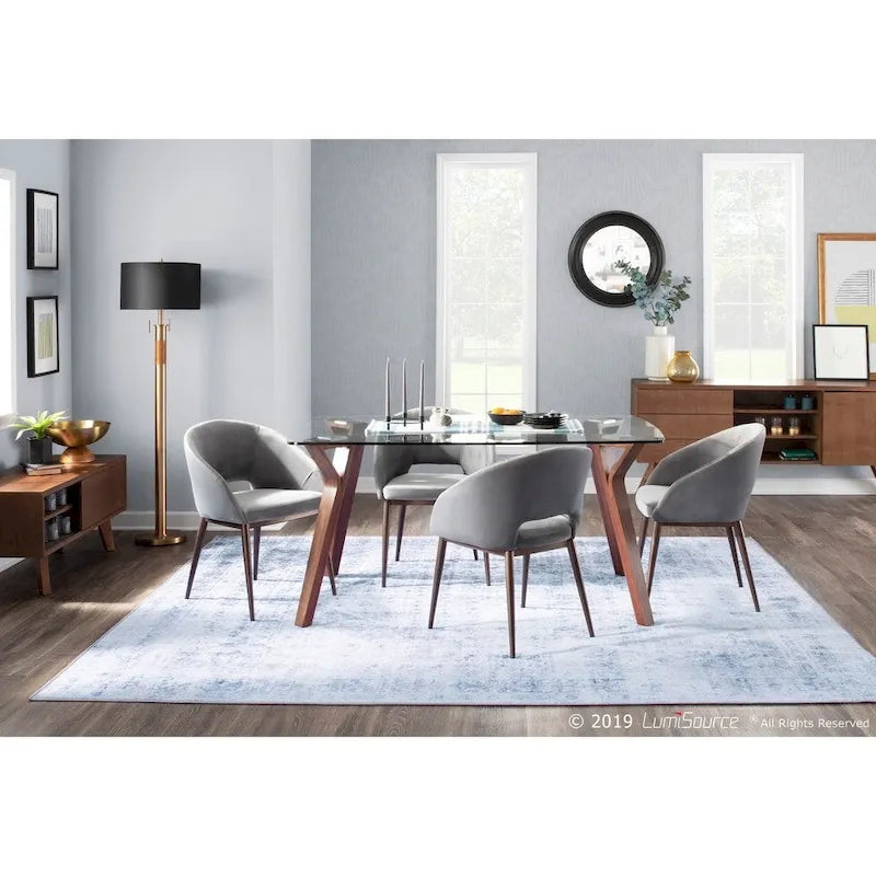 Sedia da pranzo a barile con rivestimento in velluto e gambe in metallo color rame, 113 kg, 3 colori