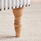 Divanetto accentato imbottito in lino con gambe per soggiorno