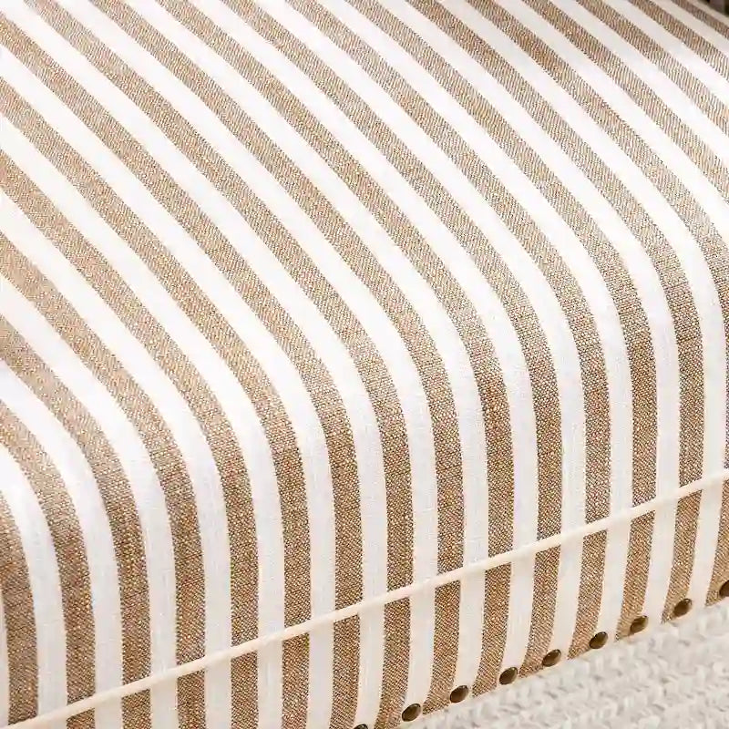 Divanetto accentato imbottito in lino con gambe per soggiorno