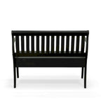 Panca contenitore con schienale a doghe e braccioli a voluta, finitura anticata, 42,38" L x 35,25" H, capacità 350 lb