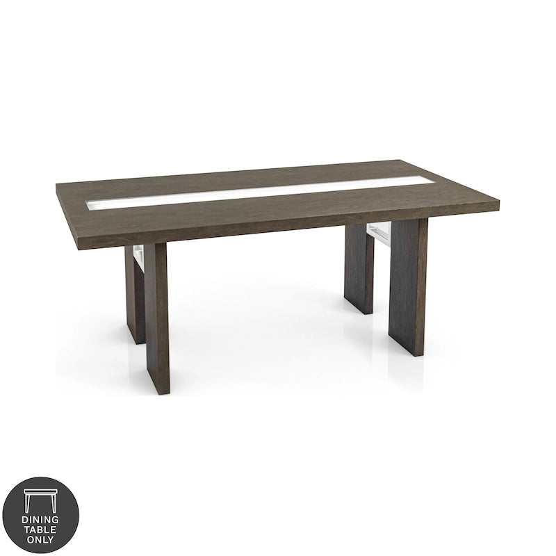 Tavolo da pranzo in vetro contemporaneo Lumina di Furniture of America da 76 pollici con LED