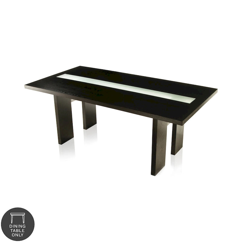 Tavolo da pranzo in vetro contemporaneo Lumina di Furniture of America da 76 pollici con LED