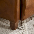 Poltrona Accent Industriale in Pelle Pieno Fiore con Telaio in Alluminio e Occhielli in Acciaio, Capacità 136 kg
