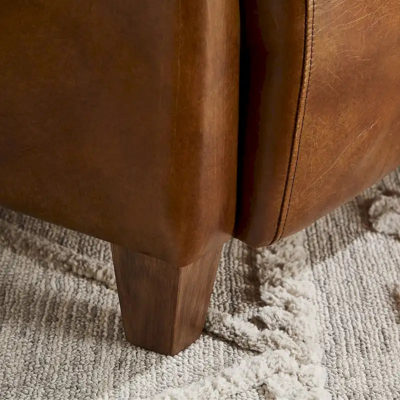 Poltrona Accent Industriale in Pelle Pieno Fiore con Telaio in Alluminio e Occhielli in Acciaio, Capacità 136 kg
