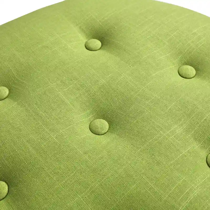 Pouf accentato rotondo imbottito da 24" con frange a nappa, schiuma ad alta densità, capacità di 200 libbre