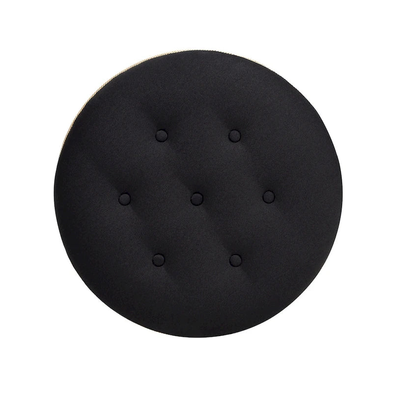 Pouf accentato rotondo imbottito da 24" con frange a nappa, schiuma ad alta densità, capacità di 200 libbre