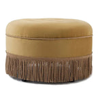 Pouf accentato rotondo imbottito da 24" con frange a nappa, schiuma ad alta densità, capacità di 200 libbre