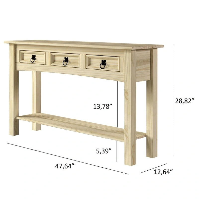 Console da ingresso Wood Hall 3 cassetti Corona