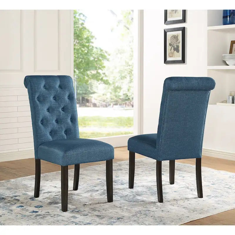 Sedia da pranzo trapuntata in legno massiccio Leviton di Roundhill Furniture (set da 2)