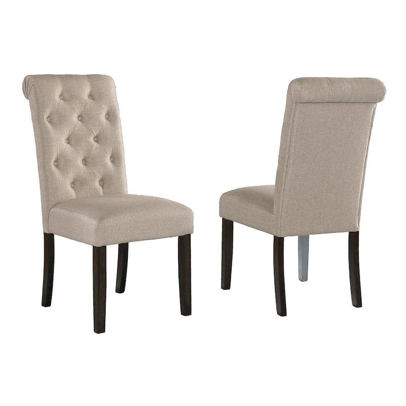 Sedia da pranzo trapuntata in legno massiccio Leviton di Roundhill Furniture (set da 2)