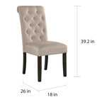 Sedia da pranzo trapuntata in legno massiccio Leviton di Roundhill Furniture (set da 2)
