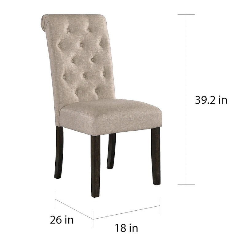 Sedia da pranzo trapuntata in legno massiccio Leviton di Roundhill Furniture (set da 2)