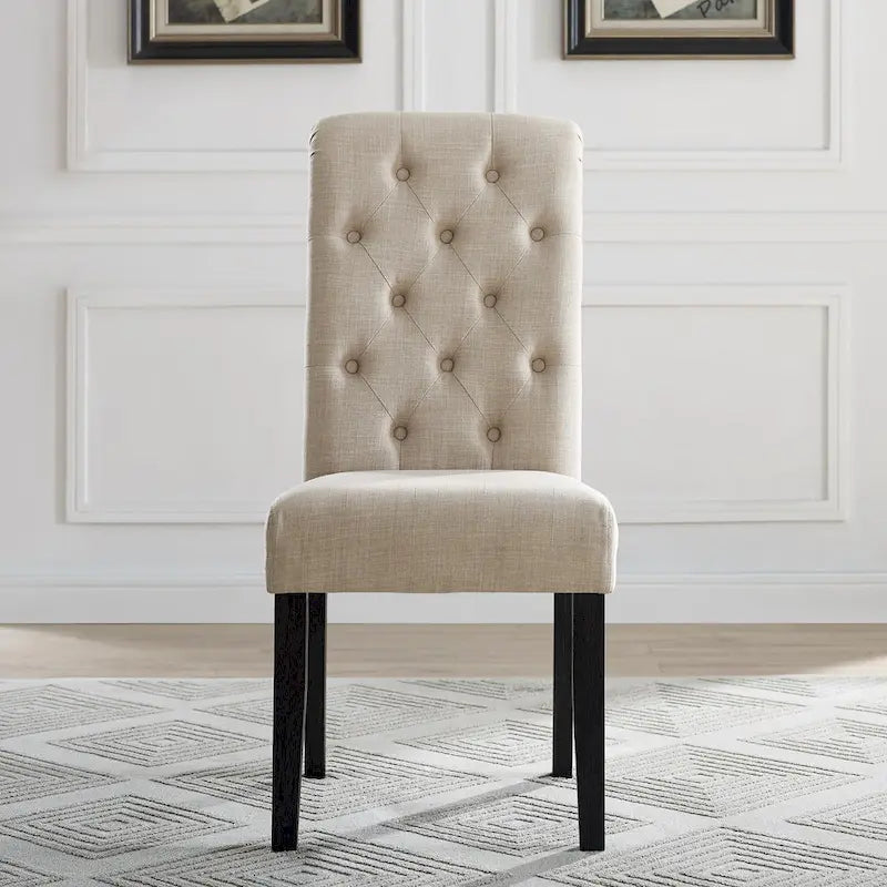 Sedia da pranzo trapuntata in legno massiccio Leviton di Roundhill Furniture (set da 2)