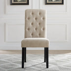 Sedia da pranzo trapuntata in legno massiccio Leviton di Roundhill Furniture (set da 2)