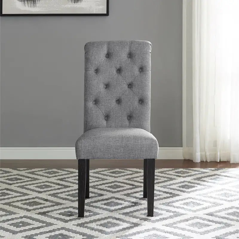 Sedia da pranzo trapuntata in legno massiccio Leviton di Roundhill Furniture (set da 2)